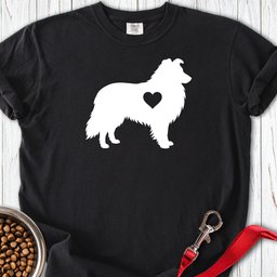 Shetland Sheepdog Heart Silhouette Premium Tee Gift For Dog Lover
