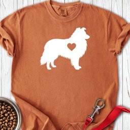 Shetland Sheepdog Heart Silhouette Premium Tee Gift For Dog Lover