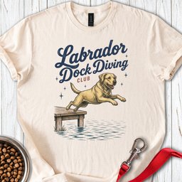 Yellow Labrador Dock Diving T Shirt Gift For Dog Lover