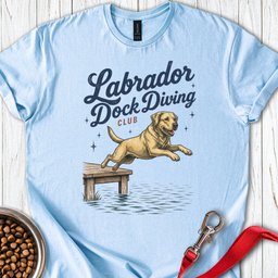 Yellow Labrador Dock Diving T Shirt Gift For Dog Lover