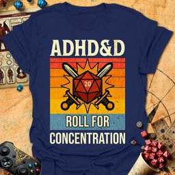 ADHD And D Sunset Tee Gift For Tabletop Gamer