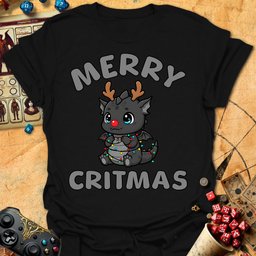 Merry Critmas Dragon Tee Gift For Tabletop Gamer
