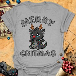 Merry Critmas Dragon Tee Gift For Tabletop Gamer