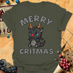 Merry Critmas Dragon Tee Gift For Tabletop Gamer