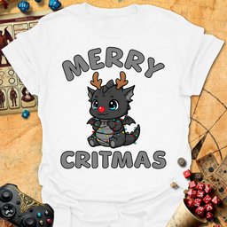 Merry Critmas Dragon Tee Gift For Tabletop Gamer