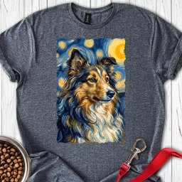 Shetland Sheepdog Van Gogh T Shirt Gift For Dog Lover