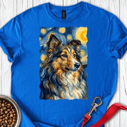 Shetland Sheepdog Van Gogh T Shirt Gift For Dog Lover