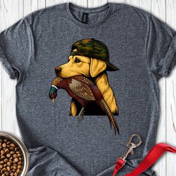 Yellow Lab Pheasant Hunter T Shirt Gift For Dog Lover