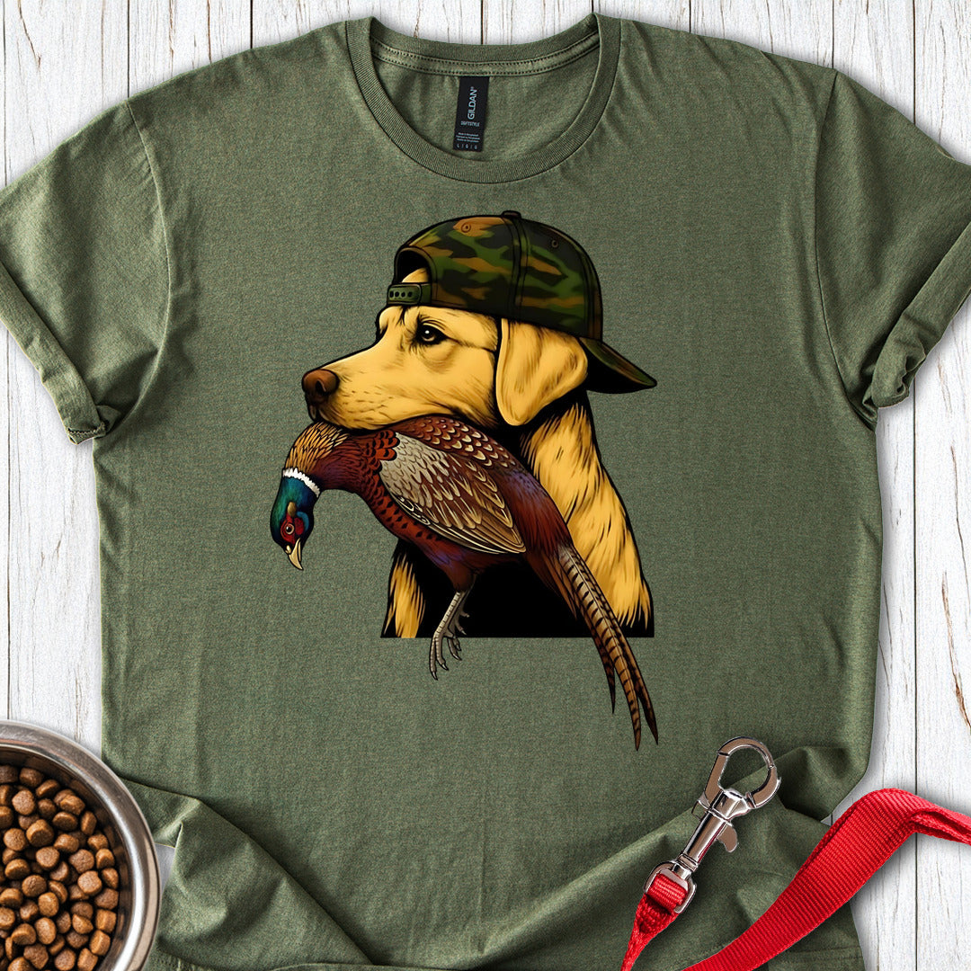 Yellow Lab Pheasant Hunter T Shirt Gift For Dog Lover