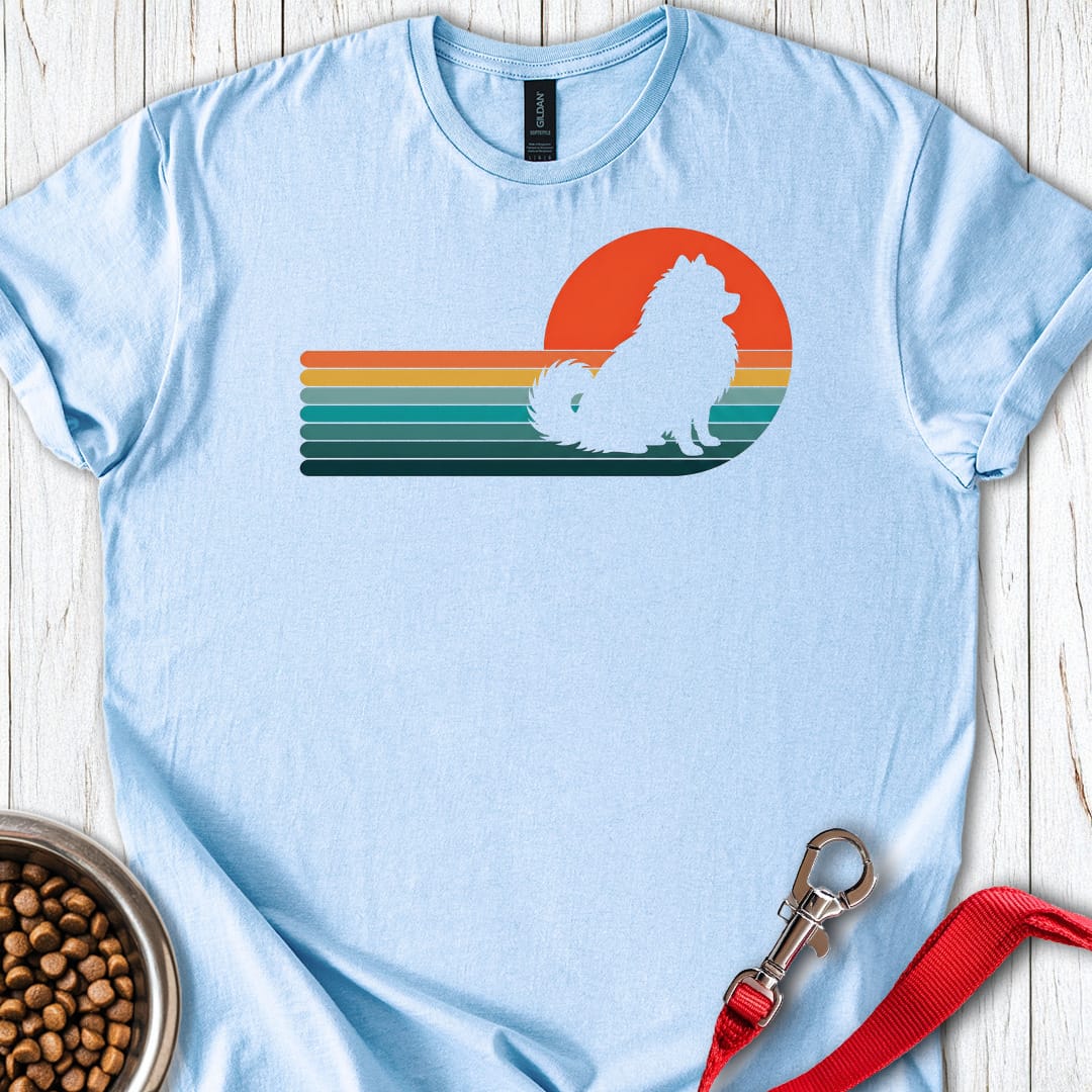 Pomeranian Retro Sunset T Shirt Gift For Dog Lover