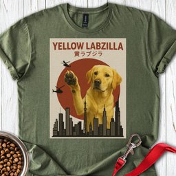 Yellow Labzilla T Shirt Gift For Dog Lover