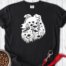 Shetland Sheepdog Flowers Premium Tee Gift For Dog Lover