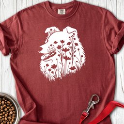 Shetland Sheepdog Flowers Premium Tee Gift For Dog Lover