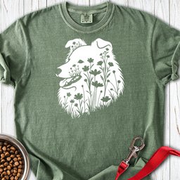 Shetland Sheepdog Flowers Premium Tee Gift For Dog Lover