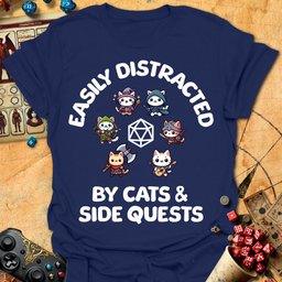 Easily Distracted Tee Gift For Tabletop Gamer
