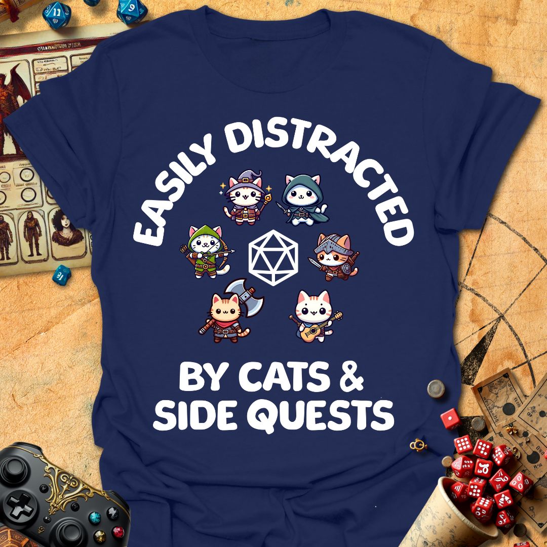 Easily Distracted Tee Gift For Tabletop Gamer