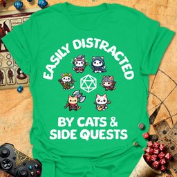 Easily Distracted Tee Gift For Tabletop Gamer