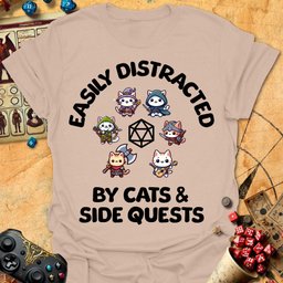 Easily Distracted Tee Gift For Tabletop Gamer