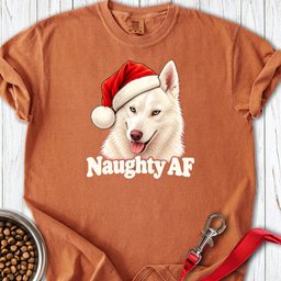 White Husky Naughty Christmas Premium Tee Gift For Dog Lover