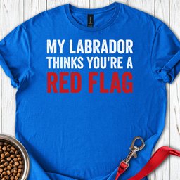 Red Flag Labrador T Shirt Gift For Dog Lover