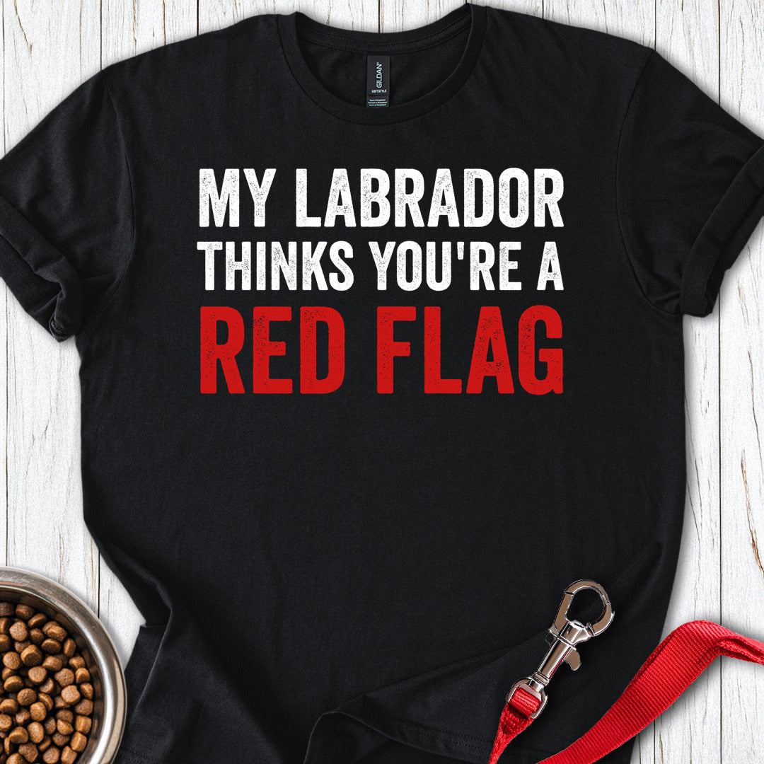 Red Flag Labrador T Shirt Gift For Dog Lover