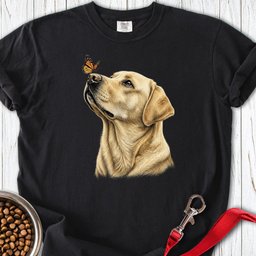 Yellow Labrador Butterfly Premium Tee Gift For Dog Lover