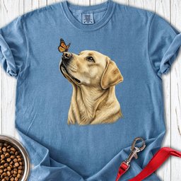 Yellow Labrador Butterfly Premium Tee Gift For Dog Lover
