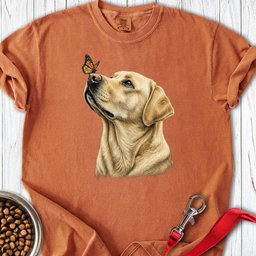 Yellow Labrador Butterfly Premium Tee Gift For Dog Lover