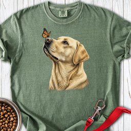 Yellow Labrador Butterfly Premium Tee Gift For Dog Lover