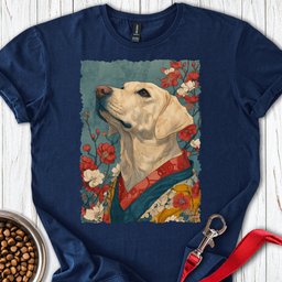 Yellow Labrador Japanese Art T Shirt Gift For Dog Lover