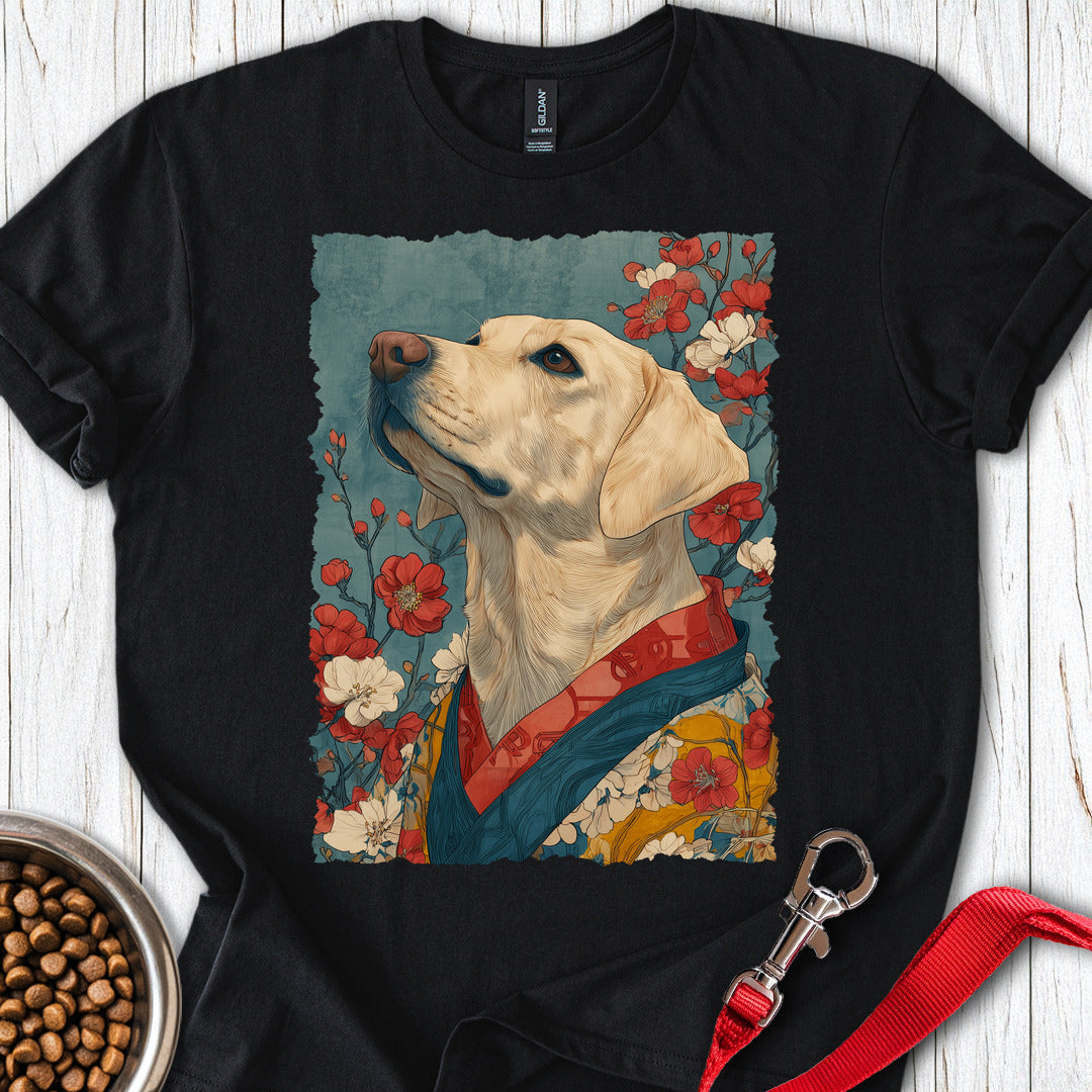Yellow Labrador Japanese Art T Shirt Gift For Dog Lover