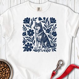 Shiba Inu Linocut Premium Tee Gift For Dog Lover