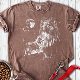 Shetland Sheepdog Moonlight Premium Tee Gift For Dog Lover
