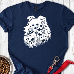 Shetland Sheepdog Flowers T Shirt Gift For Dog Lover