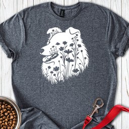 Shetland Sheepdog Flowers T Shirt Gift For Dog Lover