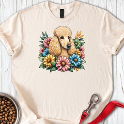 Standard Poodle Flower Wreath Apricot T Shirt Gift For Dog Lover