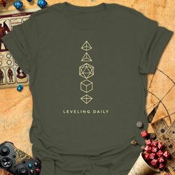 Leveling Daily Tee Gift For Tabletop Gamer