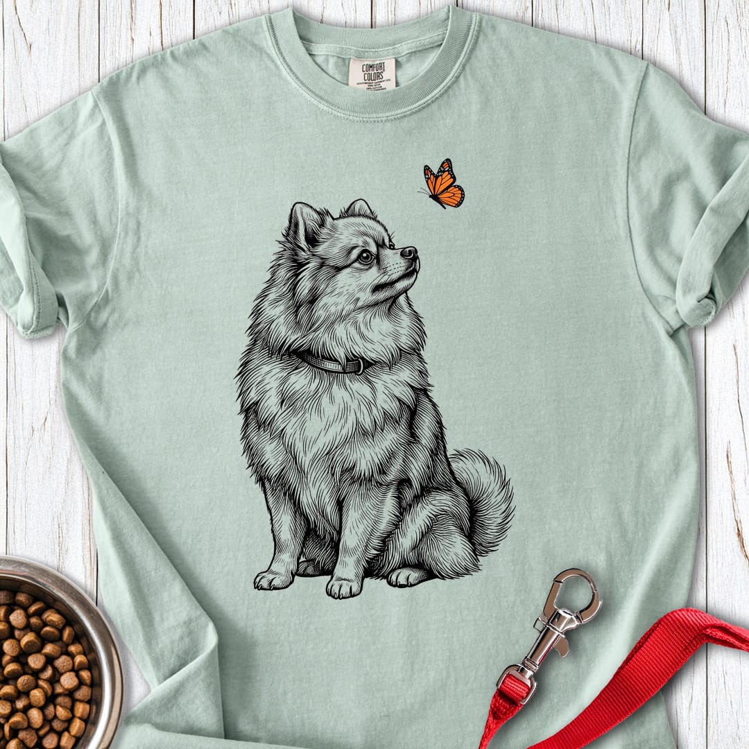Pomeranian Butterfly Premium Tee Gift For Dog Lover