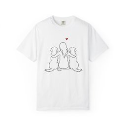 Two Golden Retrievers And Girl Premium Tee Gift For Dog Lover