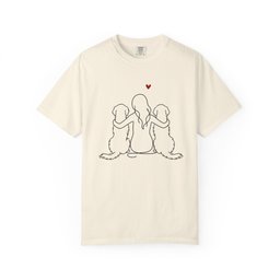 Two Golden Retrievers And Girl Premium Tee Gift For Dog Lover