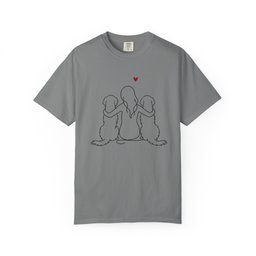 Two Golden Retrievers And Girl Premium Tee Gift For Dog Lover