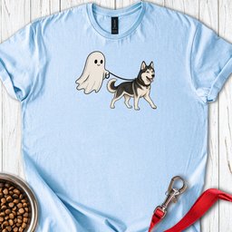 White Siberian Husky Ghost Halloween T Shirt Gift For Dog Lover