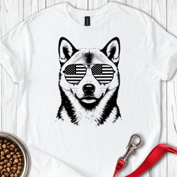 Shiba Inu Flag Shades T Shirt Gift For Dog Lover