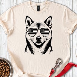 Shiba Inu Flag Shades T Shirt Gift For Dog Lover