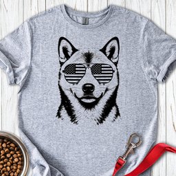Shiba Inu Flag Shades T Shirt Gift For Dog Lover