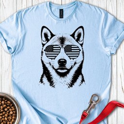 Shiba Inu Flag Shades T Shirt Gift For Dog Lover