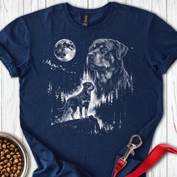 Rottweiler Moonlight T Shirt Gift For Dog Lover