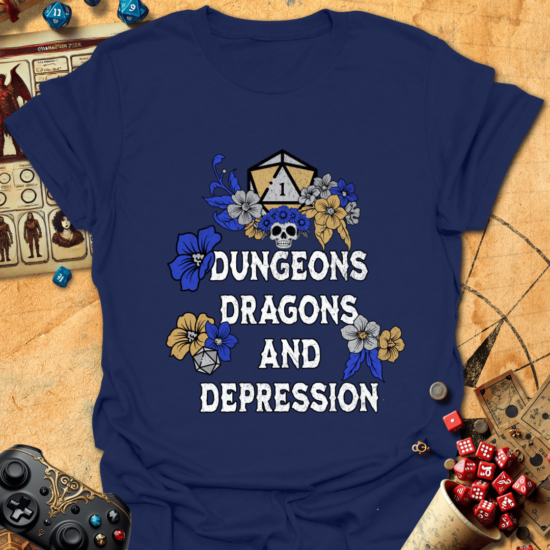 Dungeons Dragons Depression Tee Gift For Tabletop Gamer