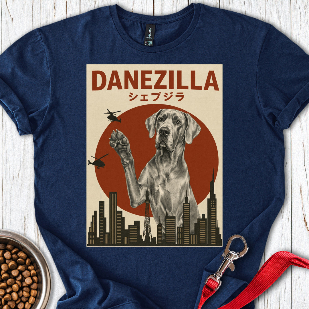 Silver Great Dane Danezilla T Shirt Gift For Dog Lover