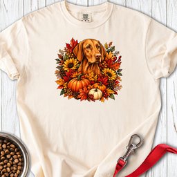 Vizsla Fall Wreath Premium Tee Gift For Dog Lover